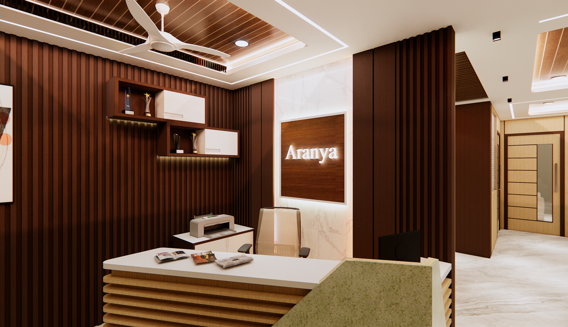 Aranya Residency hotel reception in Ranchi